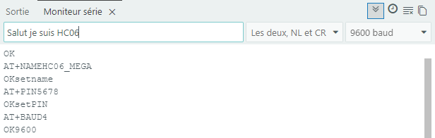 Moniteur série côté esclave avec l'Arduino Mega et le HC06