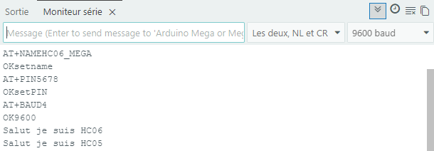Moniteur série côté esclave avec l'Arduino Mega et le HC06